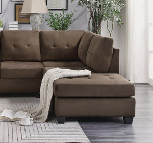 English Elm Modern Microfiber Sectional Sofa with Tufted Cushions Reversible Chaise and Built-in Cupholders Chocolate B011S00931