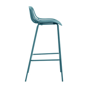English Elm Benson Outdoor Stackable Barstools Set of 2 Uv Resistant Plastic Metal Patio Seating N776P390482B
