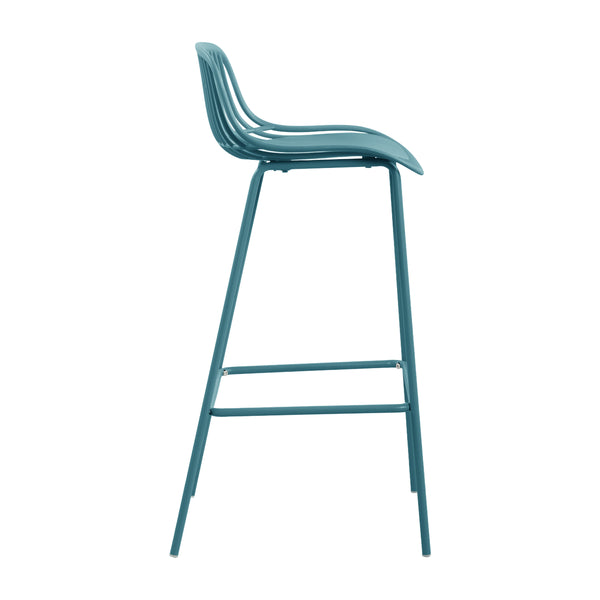 English Elm Benson Outdoor Stackable Barstools Set of 2 Uv Resistant Plastic Metal Patio Seating N776P390482B