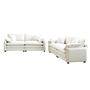 English Elm Modern Two-Piece Sofa Set In Beige Corduroy - Stylish, Versatile & Comfortable For Any Room W714S00685