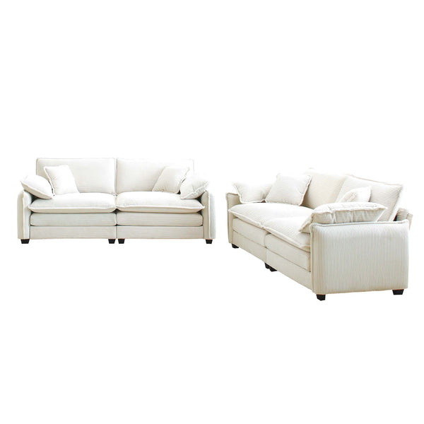 English Elm Modern Two-Piece Sofa Set In Beige Corduroy - Stylish, Versatile & Comfortable For Any Room W714S00685