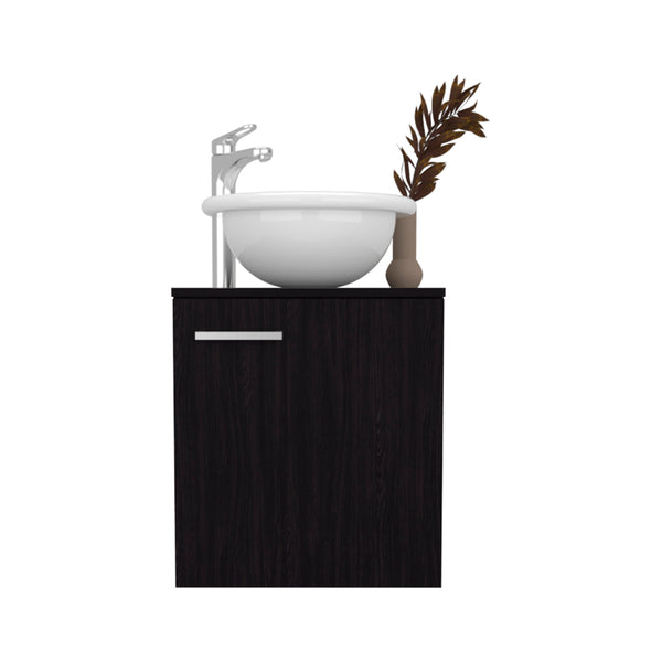 English Elm Colville Floating Wall Mount Vanity Cabinet Matte Finish Modern Bathroom Storage Black B092P439901