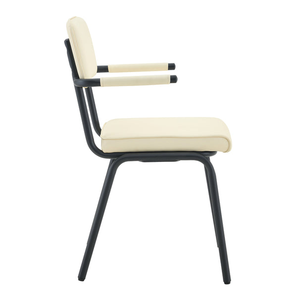 English Elm Dining Chairs Set of 2 Velvet Upholstered with Hangable Arms and Metal Legs W3493P449277