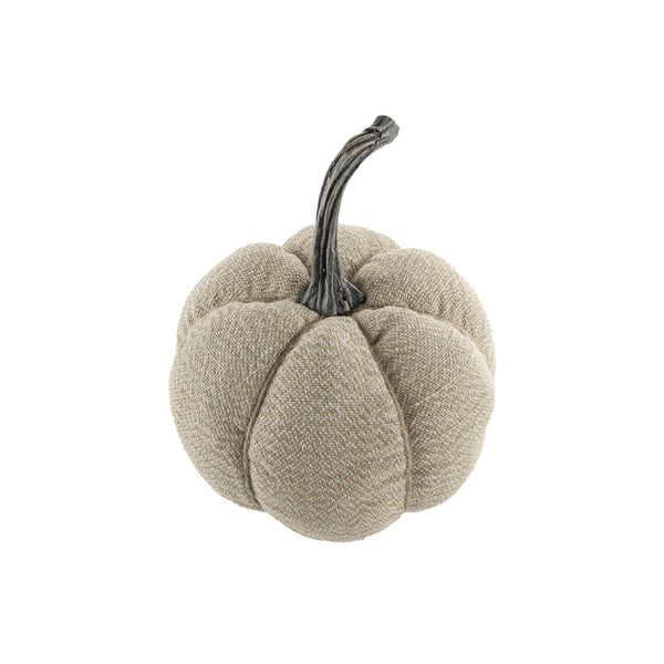 English Elm Set Of 2 Fabric Weighted Pumpkins - Natural Beige Fall Decor For Thanksgiving & Harvest Vignettes W2078P246680-GIGA