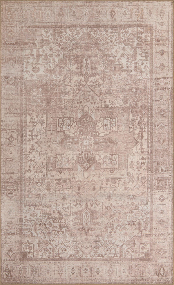 Unique Loom Timeless Peter Machine Made Abstract Rug Beige, Ivory/Light Brown 5' 1" x 8' 0"