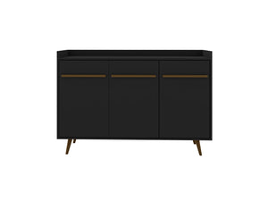 English Elm Bradley 54" Sideboard with Soft-Close Doors, Dip-Style Top, Concealed Shelves for Media Storage Black B365P398258
