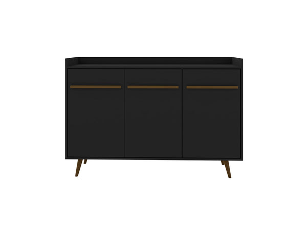 English Elm Bradley 54" Sideboard with Soft-Close Doors, Dip-Style Top, Concealed Shelves for Media Storage Black B365P398258