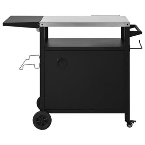 English Elm K&k Outdoor Bbq Station Stainless Steel Top Foldable Side Table Locking Wheels N707P379802B