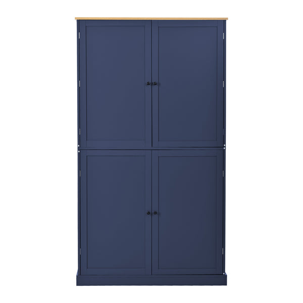 English Elm Topmax Freestanding Pantry Cabinet Blue Mdf with Drawers Door Shelves SP000046AAC