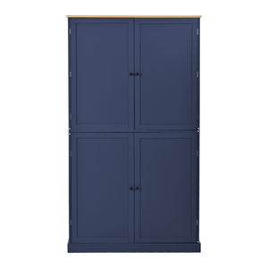English Elm Topmax Freestanding Pantry Cabinet with Drawers Adjustable Shelves Kitchen Blue N717S000046C