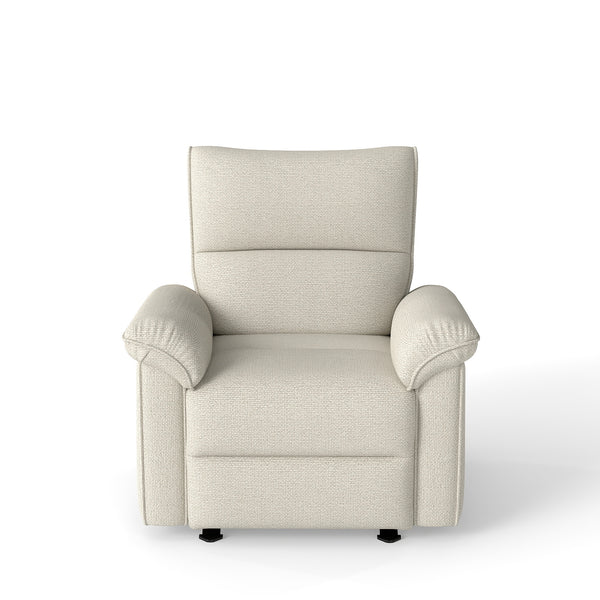 English Elm Wall Zero Wall Power Recliner Chair with Overstuffed Backrest, USB Type-C Charging Port, Space-Saving Electric Recliner for Small Rooms Beige+Grey W1028S00053