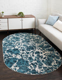 Unique Loom Oasis Breeze Machine Made Abstract Rug Blue, Navy Blue/Ivory 5' 1" x 8' 0"