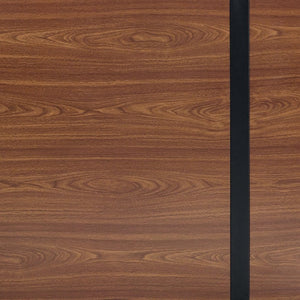 English Elm Table Set – Industrial Walnut Dining Table With 8 Brown Tech Fabric Chairs & Black Metal Legs, 71"X39" W1151S02440-GIGA