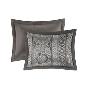 English Elm 5-Piece Sculpted Jacquard Comforter Set Full/Queen with Plush Polyester Fill, Elegant Texture Multicolor 15.35 L x 17.72 W x 11.42 H B035P408229