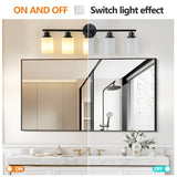 English Elm Modern 5-Light Vanity Bathroom Mirror Light, Frosted White Glass With Black Iron Frame, Contemporary Wall Sconce For Bedroom, Bathroom, and Dressing Room (Bulb Not Included)