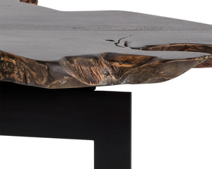 Sunpan WYATT Side Table - Handcrafted Solid Teak Root with Black Steel Frame for Unique Living Spaces 102223