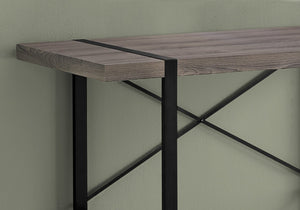English Elm Computer Desk For Home Office - Modern Brown Laminate Top With Black Metal Accents, 49" L B2710P219686