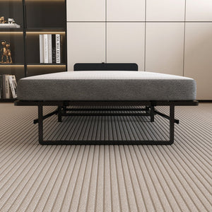 English Elm Metal Folding Bed Frame with 4" High-Density Foam Mattress, 300 lb Capacity, Compact 14" Foldable Rollaway with Wheels for Guests W1960P381470