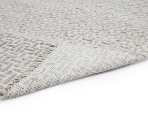 Sunpan INGRID Hand-Knotted Rug - Elegant Grey/Ivory Ombre - 9' x 12' for Indoor & Outdoor Versatility 108756
