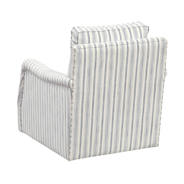 English Elm Elegance Striped Swivel Chair with Reversible Cushions, Foam-Pocket Coil Comfort & 360° Metal Base B011P379431