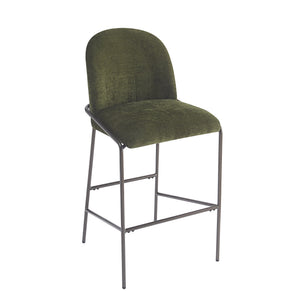 English Elm Christopher Knight Home® - Galen Upholstered Metal Barstool Set of 2 with Plush Stain-Resistant Fabric, Ergonomic Modern Design Green N775P290453N