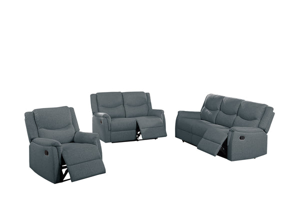 English Elm Single Manual Recliner Chair Woven Burlap Fabric Padded Arms Living Room Comfort Dark Grey B089P240479