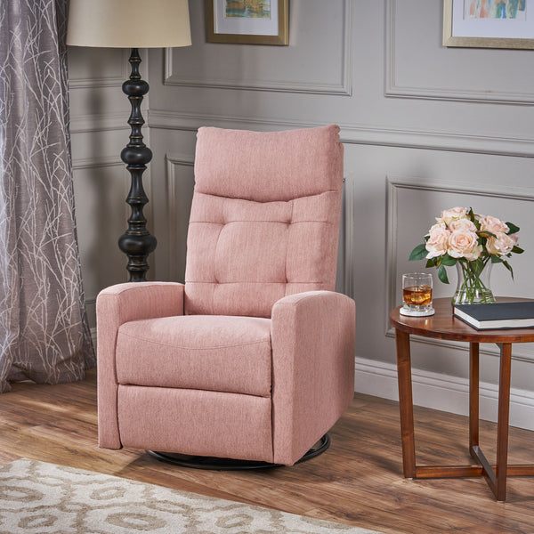 English Elm Christopher Knight Home® - Recliner Swivel Rocker with Glider Function, Push-Back Reclining Chair for Living Room & Nursery Blush 65354.00LBLSH