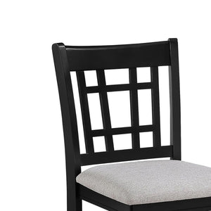 English Elm Mipo Counter Height Dining Chairs Two-tone Grid Back with White Upholstered Seats Set Black+Grey B056P417086