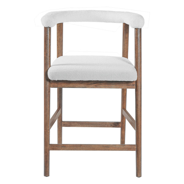 English Elm 24.5'' Seat Height Padded Counter Stools Curved Back Set of 2 for Kitchen Island Walnut N780P354190D