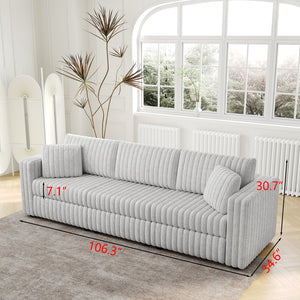 English Elm 106.3" Soft Modular 3-Person Sofa - Plush Comfort With Hidden Storage & Modern Style For Any Room W1767S00009