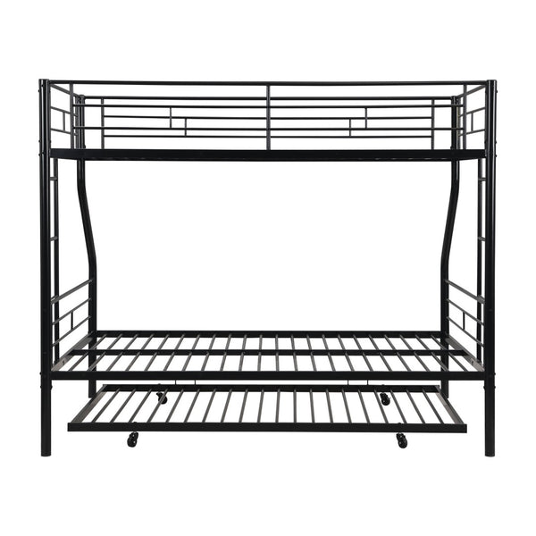 English Elm Twin Over Full Metal Bunk Bed With Trundle – Sturdy, Space-Saving Design, No Box Spring Needed! W311P297436-GIGA