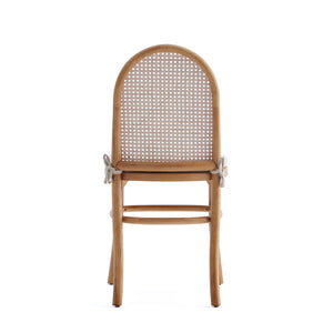 English Elm Paragon Solid Ash Wood Cane Back Dining Chair with Upholstered Seat, Tall Round Back, 275lb Capacity Oatmeal B365P397794