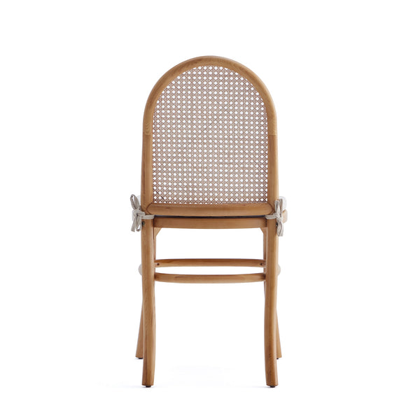 English Elm Paragon Solid Ash Wood Cane Back Dining Chair with Upholstered Seat, Tall Round Back, 275lb Capacity Oatmeal B365P397794