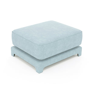 English Elm 30 Tufted Chenille Ottoman Compact Footrest Extra Seating Living Room Accent Blue W714P297570
