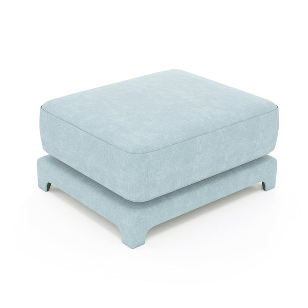 English Elm 30 Tufted Chenille Ottoman Compact Footrest Extra Seating Living Room Accent Blue W714P297570