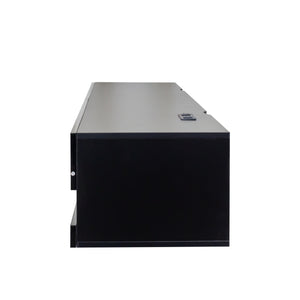 English Elm 180 Wall Mounted Floating 80" TV Stand with 20-Color LED Accent Lighting and Built-In Charging Station Black W331P225208