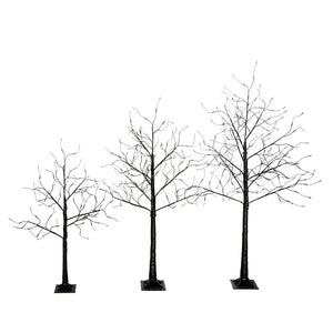 English Elm 3 Pack Halloween Spooky Tree Set with Purple LED Lights, 4ft‑6ft Hinged UV‑Resistant Indoor Decor (96) PX283443AAF