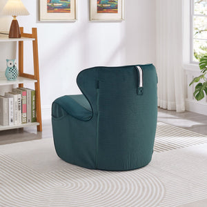English Elm Ergonomic Floor Chair Velvet Upholstered Lumbar Support Seat for Reading Nook or Lounge Dark Green W1097P462005
