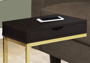English Elm Accent C-shaped Sofa Side Table with Storage Drawer Grey Wood Grain Modern B2710P219228
