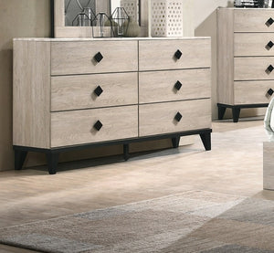 English Elm Modern Chest of Drawers with Faux Marble Top and Black Square Hardware - 4-Drawer Storage Accent Piece Cream 19 L x 34 W x 65 H B011P395428