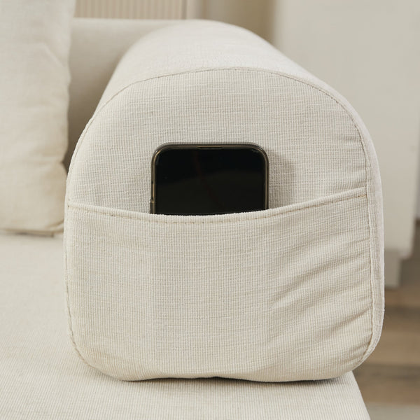 English Elm Comfy Convertible Folding Mattress Couch Sofa Bed with Chenille, Space-Saving Modular Lounge for Studio Beige W1143P330248