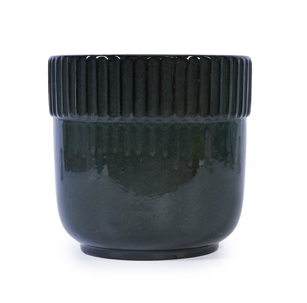 English Elm 3 Pieces Ceramic Flowerpot Set – Handcrafted Antique Black Planters For Indoor & Outdoor Use W3273P321472