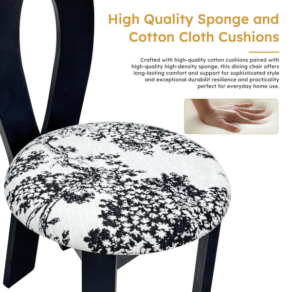 English Elm Dining Chairs Set Of 2 – Elegant Walnut Wood With Linen Cushions & Crisscross Backrest For Comfort W2700P338557