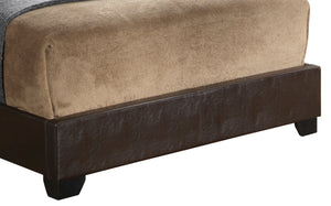 English Elm Aaron G1800-TB-UP Twin Bed with Durable Cappuccino PU Upholstery, Low-Profile Design, Ships Fast Beige 4 L x 33 W x 44 H B078108065