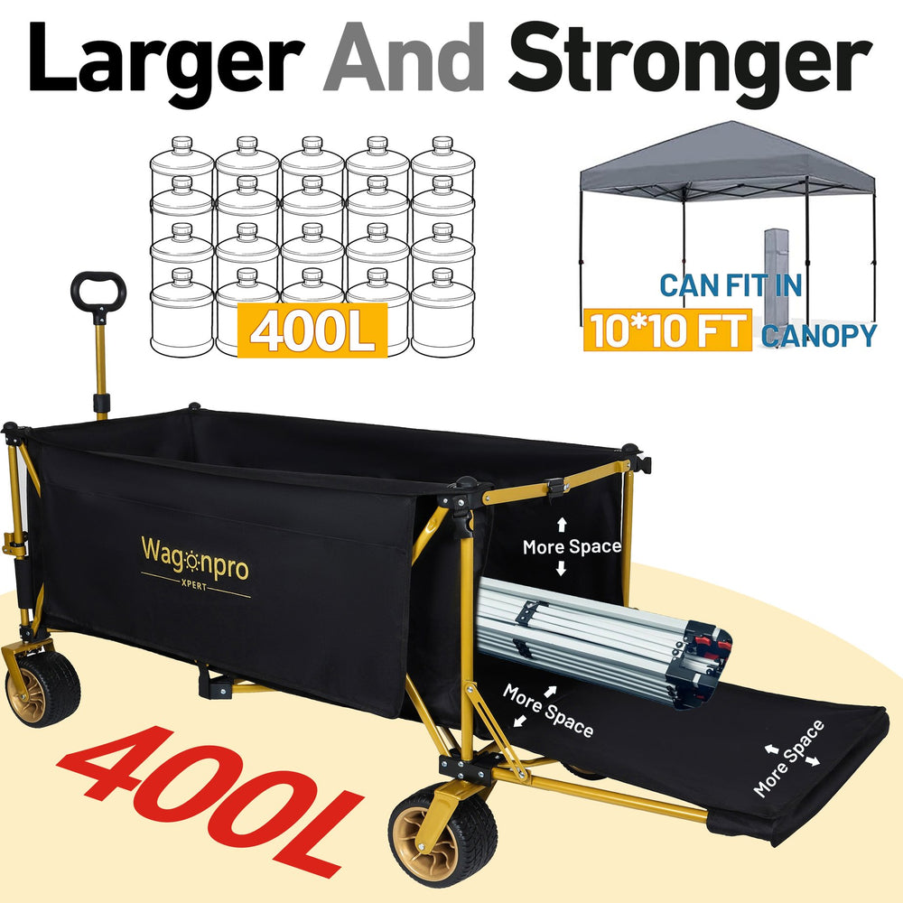 English Elm 67-1/2in Heavy Duty Beach Wagon All-terrain Wheels Foldable Tailgate 480lb Capacity W2932P349287