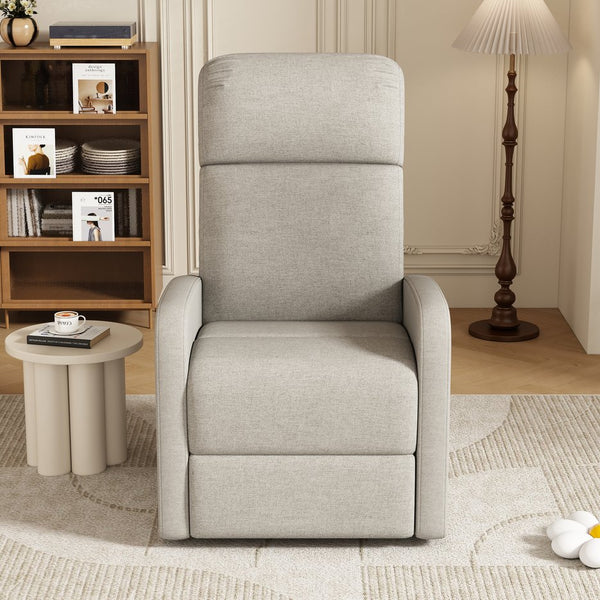 English Elm Christopher Knight Home® - Modern Recliner Plush Manual Recliner Chair with Ergonomic Support, 3-Position Backrest, Durable Fabric Comfort Wheat N763P256491A