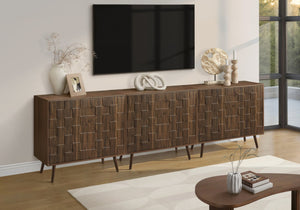 English Elm Accent Cabinet Dark Walnut Laminate Checkerboard Two Door Mid Century Sideboard B2710P461650