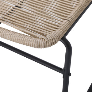 English Elm Christopher Knight Home® - MOONSTONE Light Brown Woven Rope Club Chairs Set of 2 – Powder-Coated Iron Frame, Modern Outdoor Seating N775P251643B
