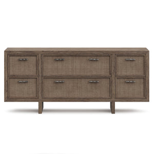 Bernhardt Bernhardt Casa Paros Sculptural Dresser 76" — Floating Playa Finish, Woven Fronts, Soft-Close Drawers 317053