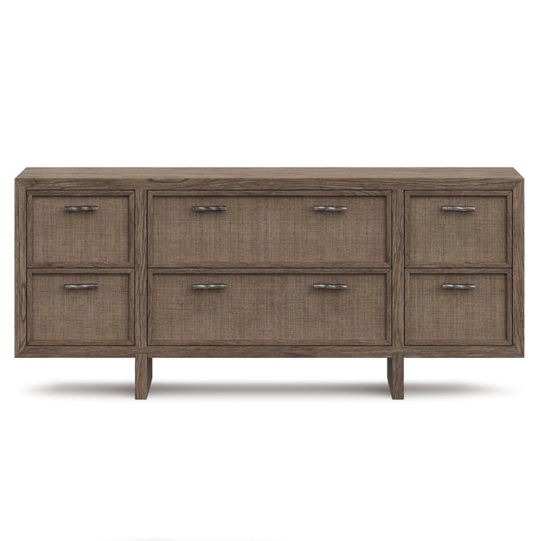Bernhardt Bernhardt Casa Paros Sculptural Dresser 76" — Floating Playa Finish, Woven Fronts, Soft-Close Drawers 317053